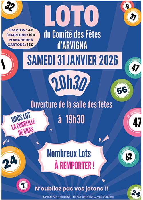 Loto du comité des fêtes d\'Arvigna