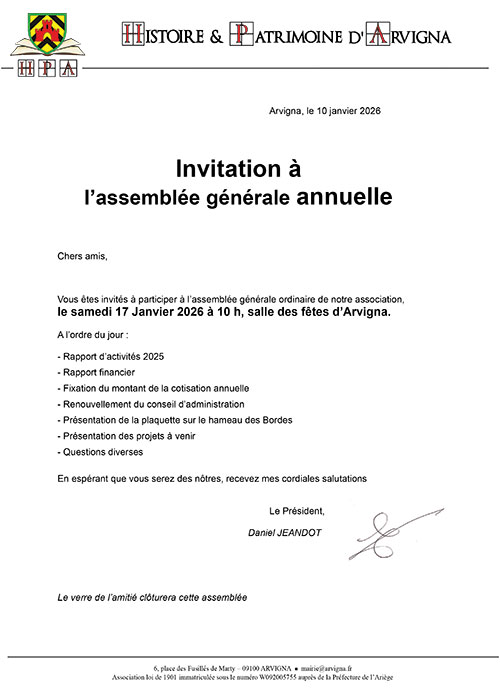 Invitation à l’Assemblée générale annuelle