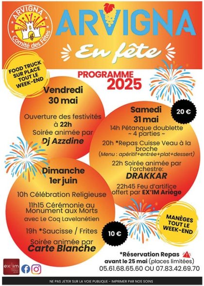 Arvigna en fête programme été 2025